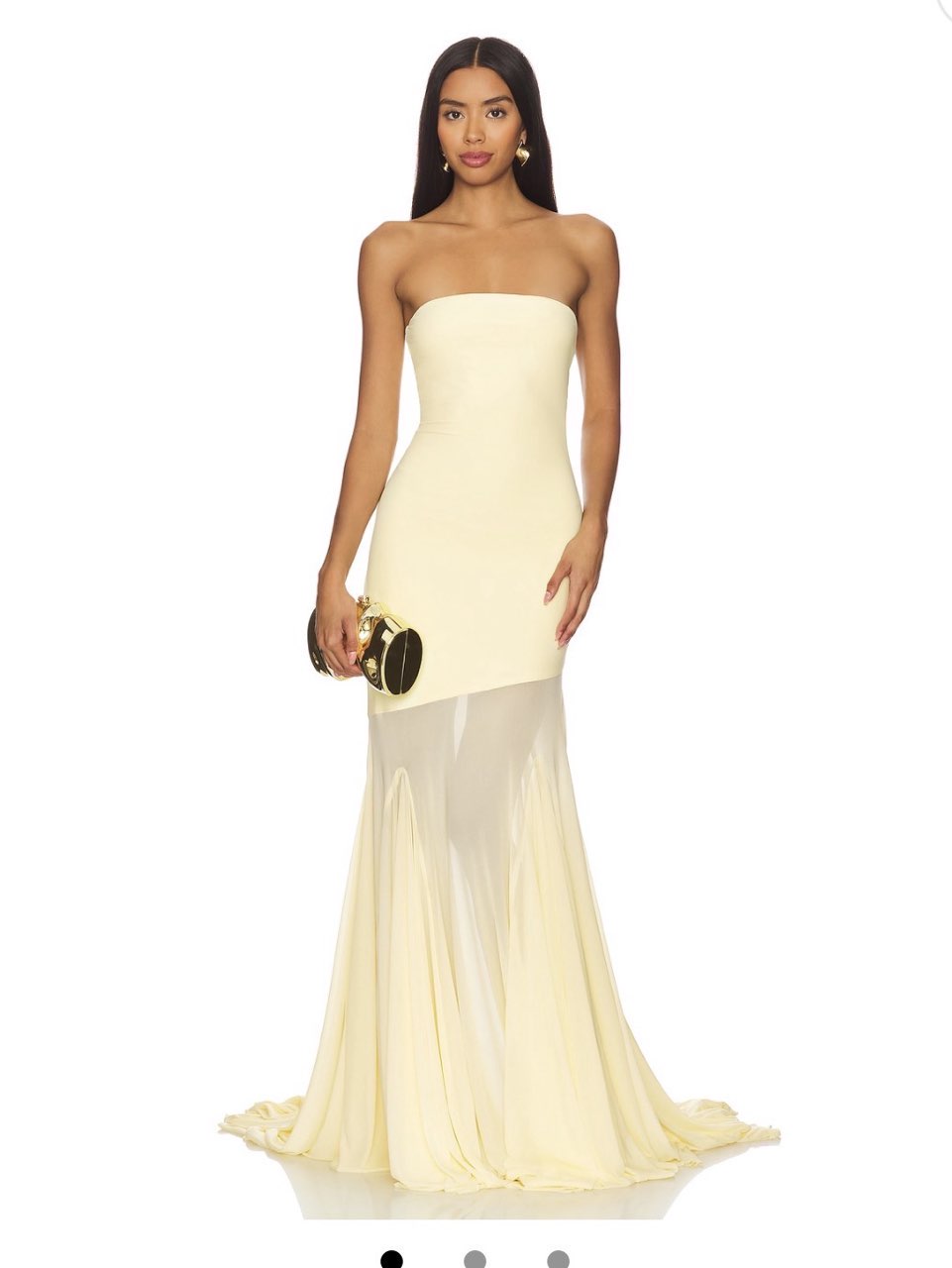 Pale Yellow Strapless Gown