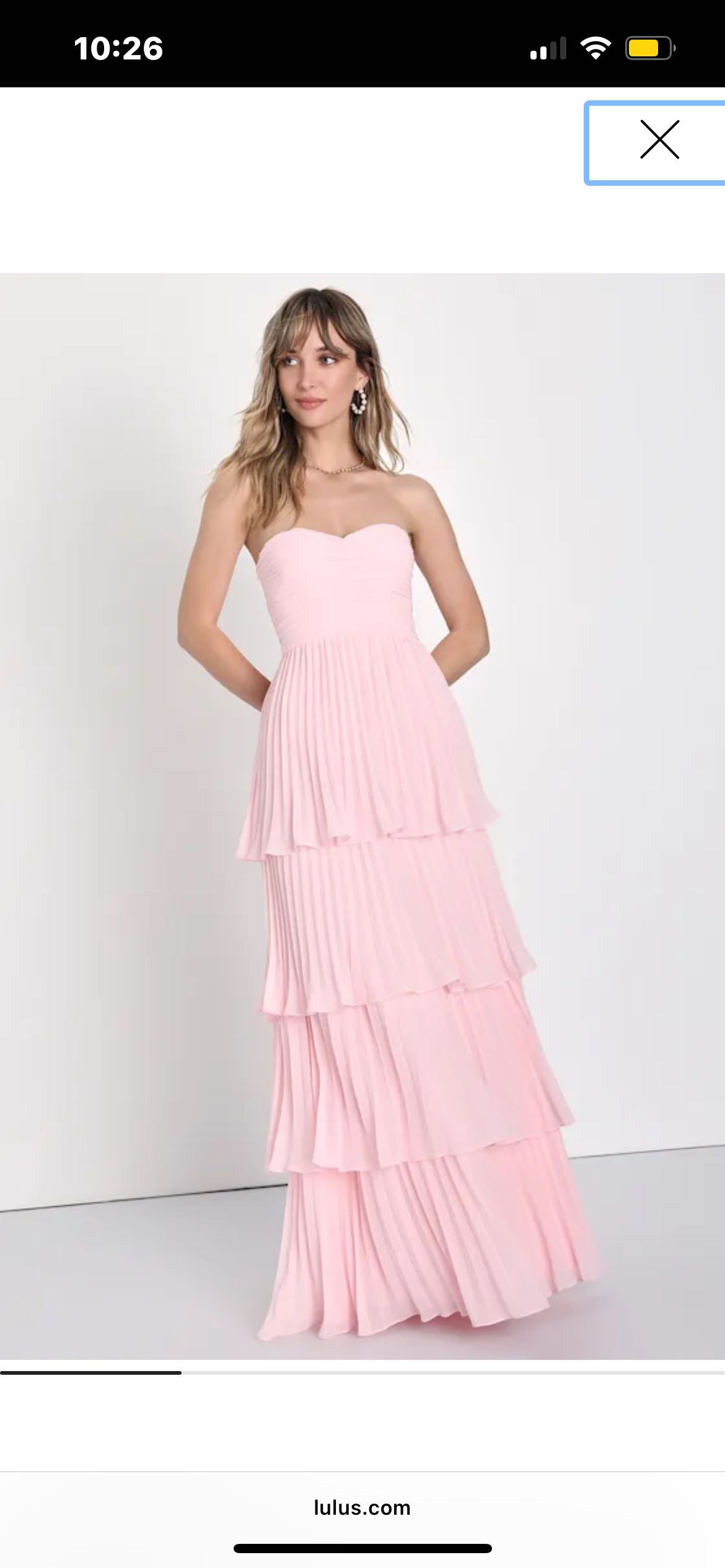 Light pink long ruffle dress