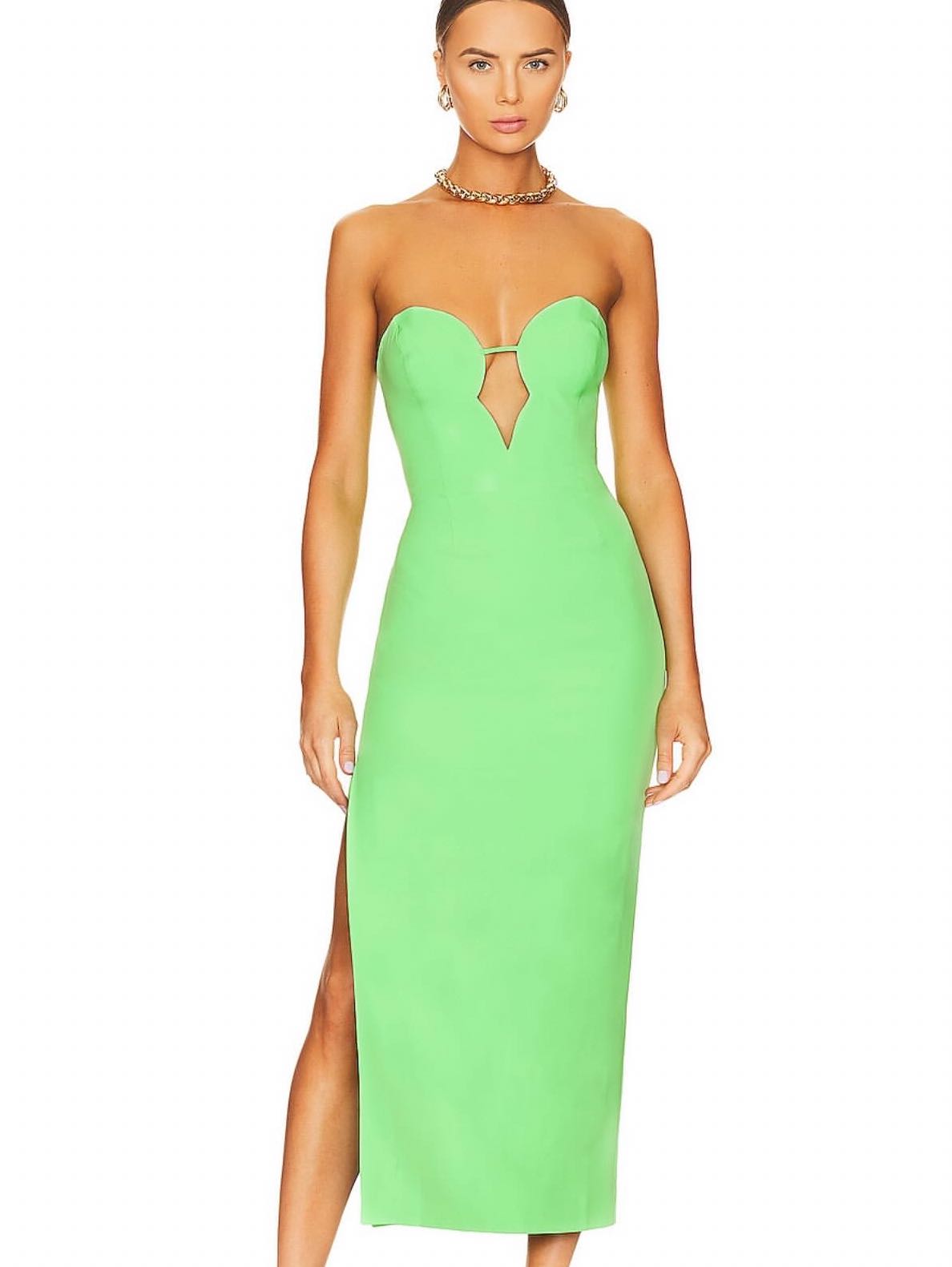 Green midi dress