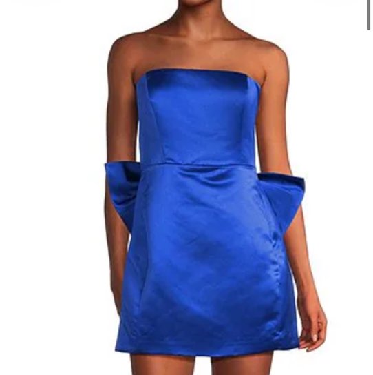 Lulus Royal Blue Strapless Bow Mini Dress