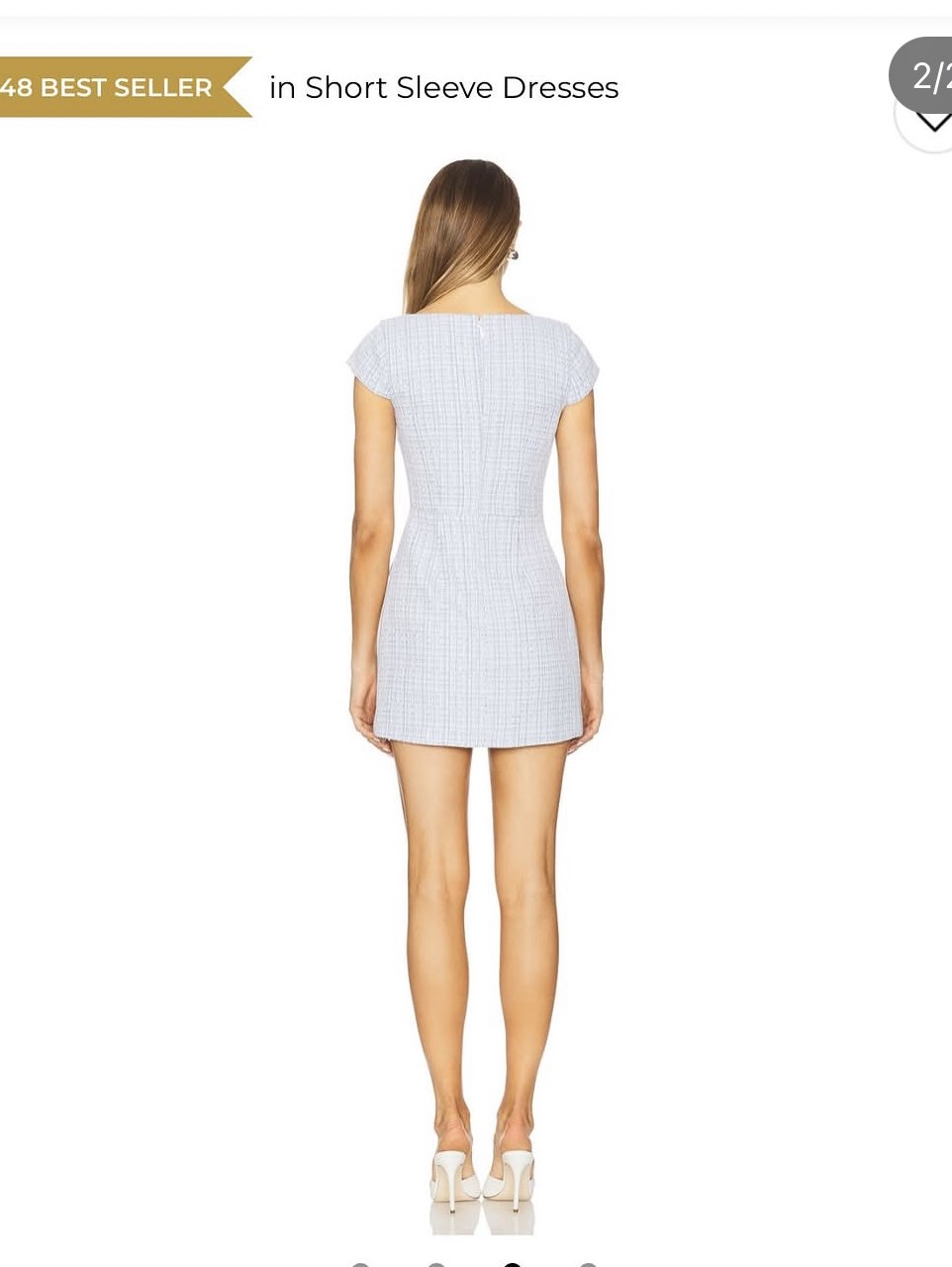 Light Blue Tweed Mini Dress