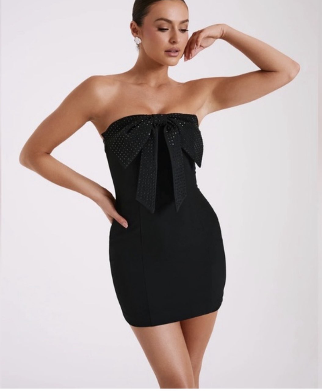 Black Bow Mini Dress