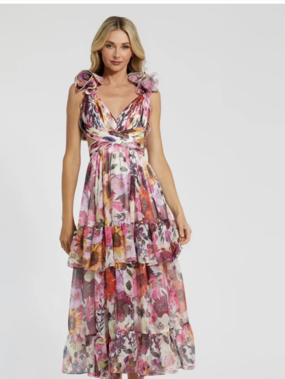 Floral Tiered Midi Dress