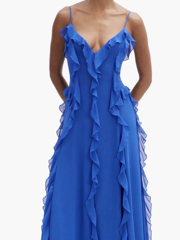 Veris ruffle chiffon maxi dress