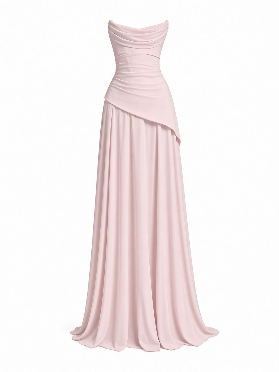 Pink Strapless Corset Back Gown