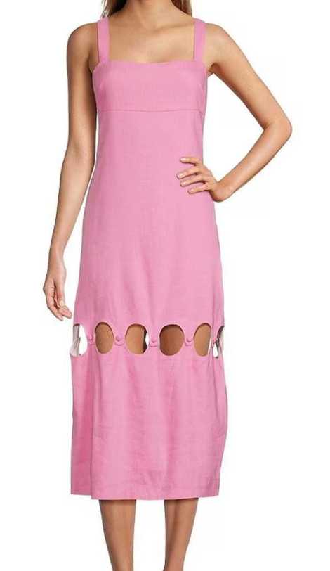 Pink Cut-Out Midi Dress