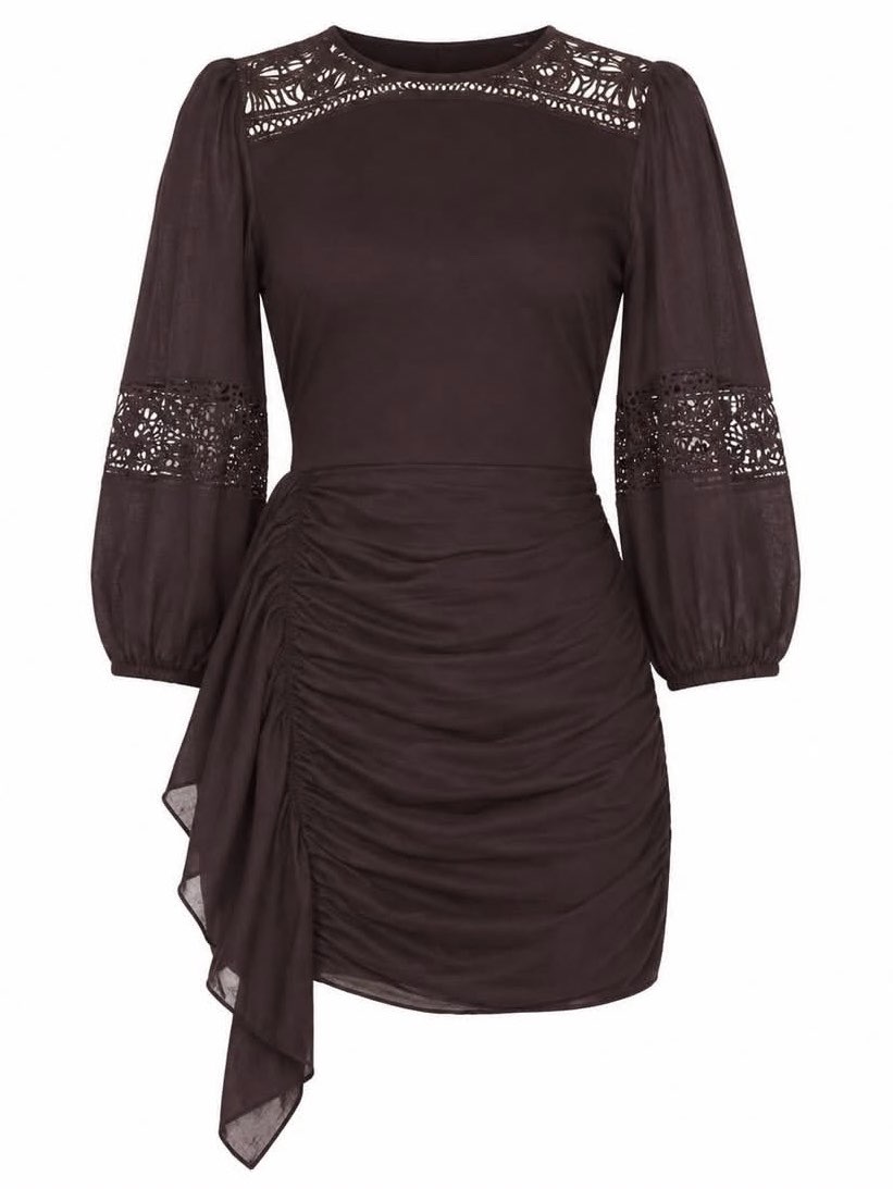 Black Lace Detail Mini Dress