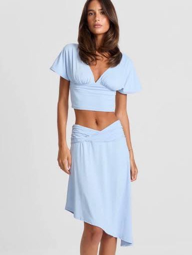 Top and midi skirt set