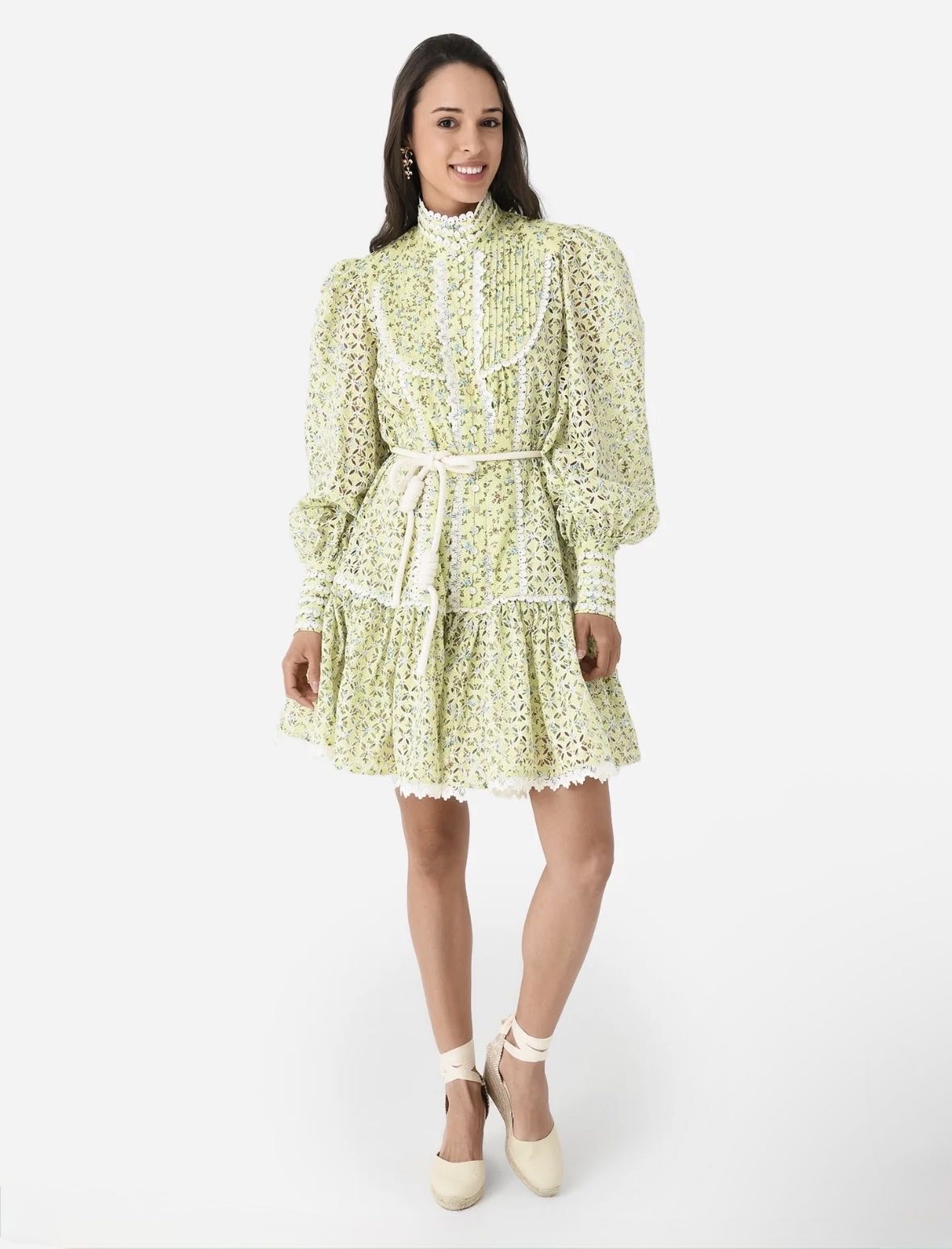 Alemais eyelet embroidered mini dress
