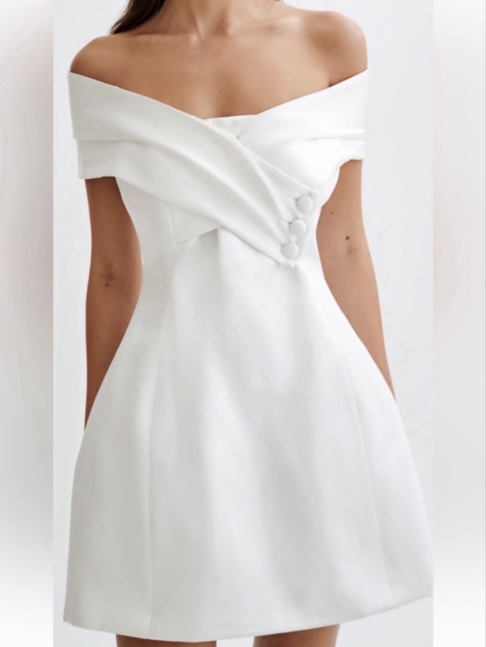 Meshki White Off the Shoulder Mini Dress