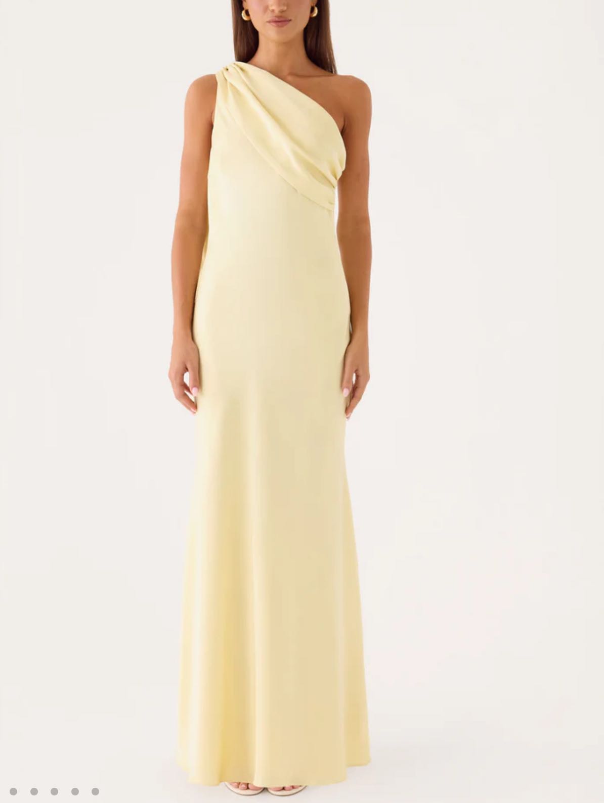 Yellow One shoulder maxi dress