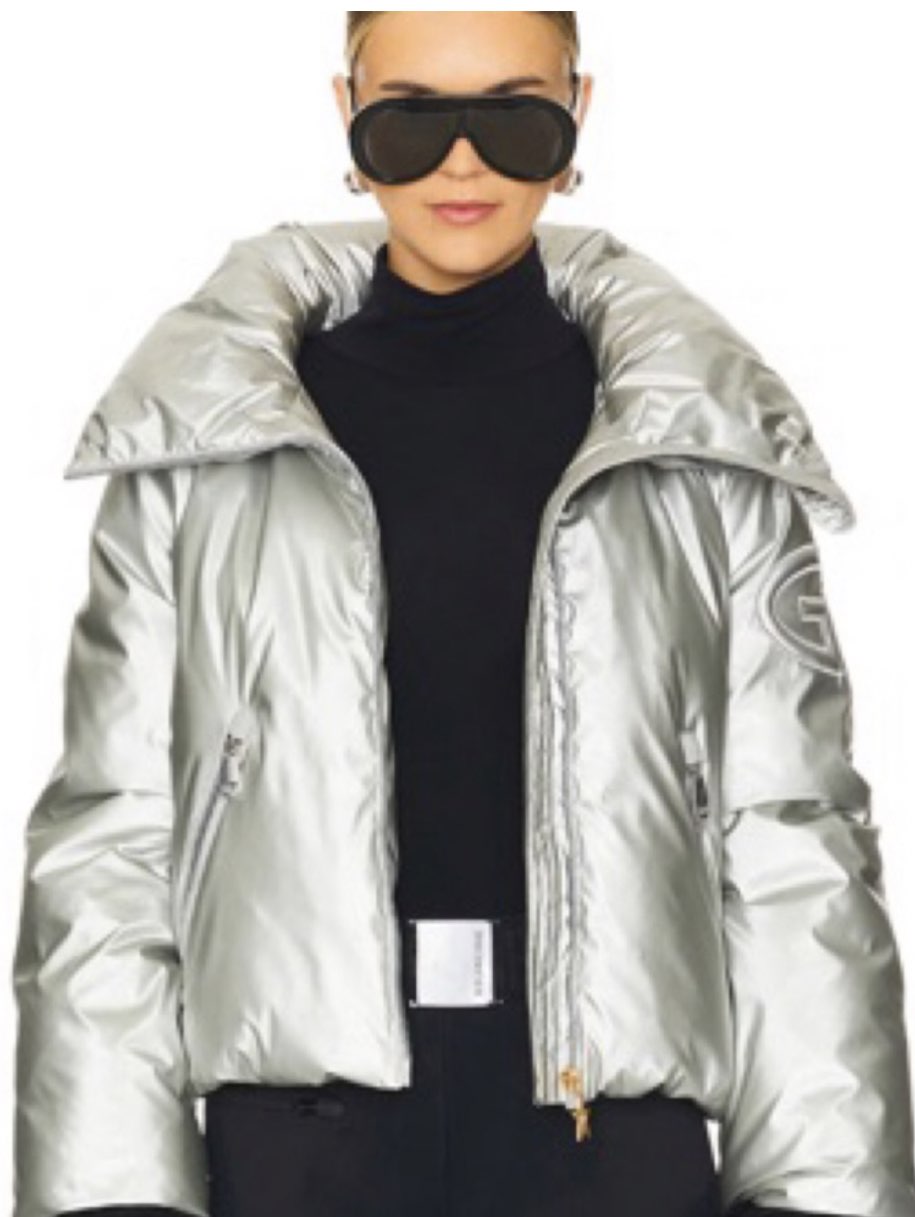 Silver Cropped Puffer Jacket