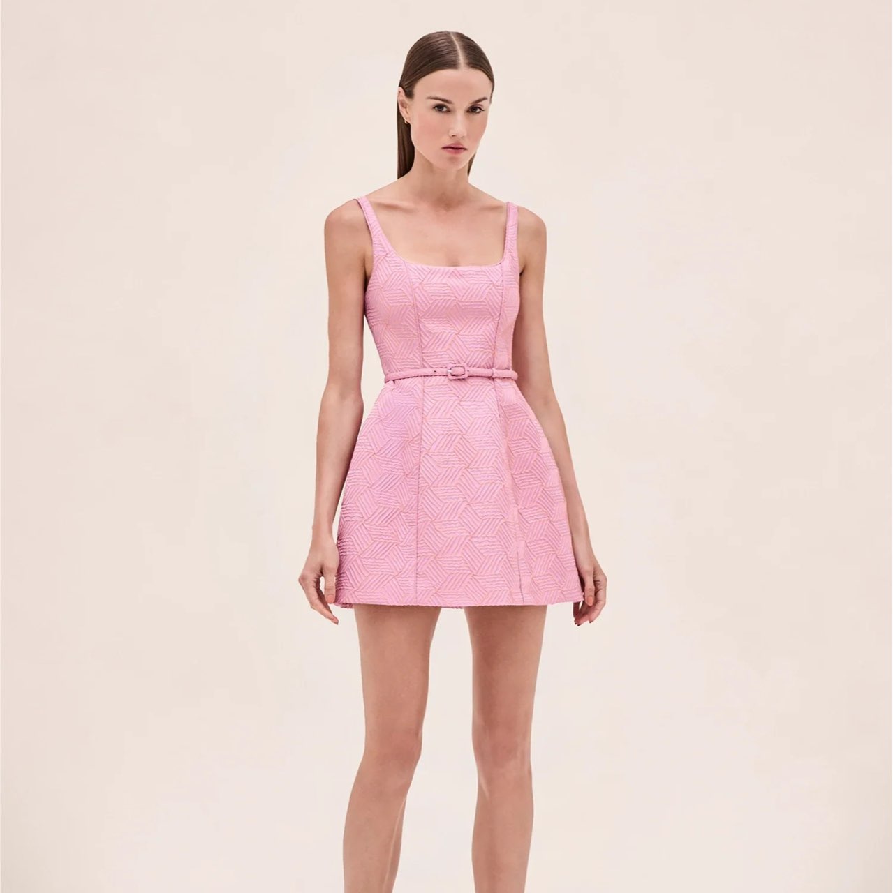 Alexis Pink Textured Mini Dress