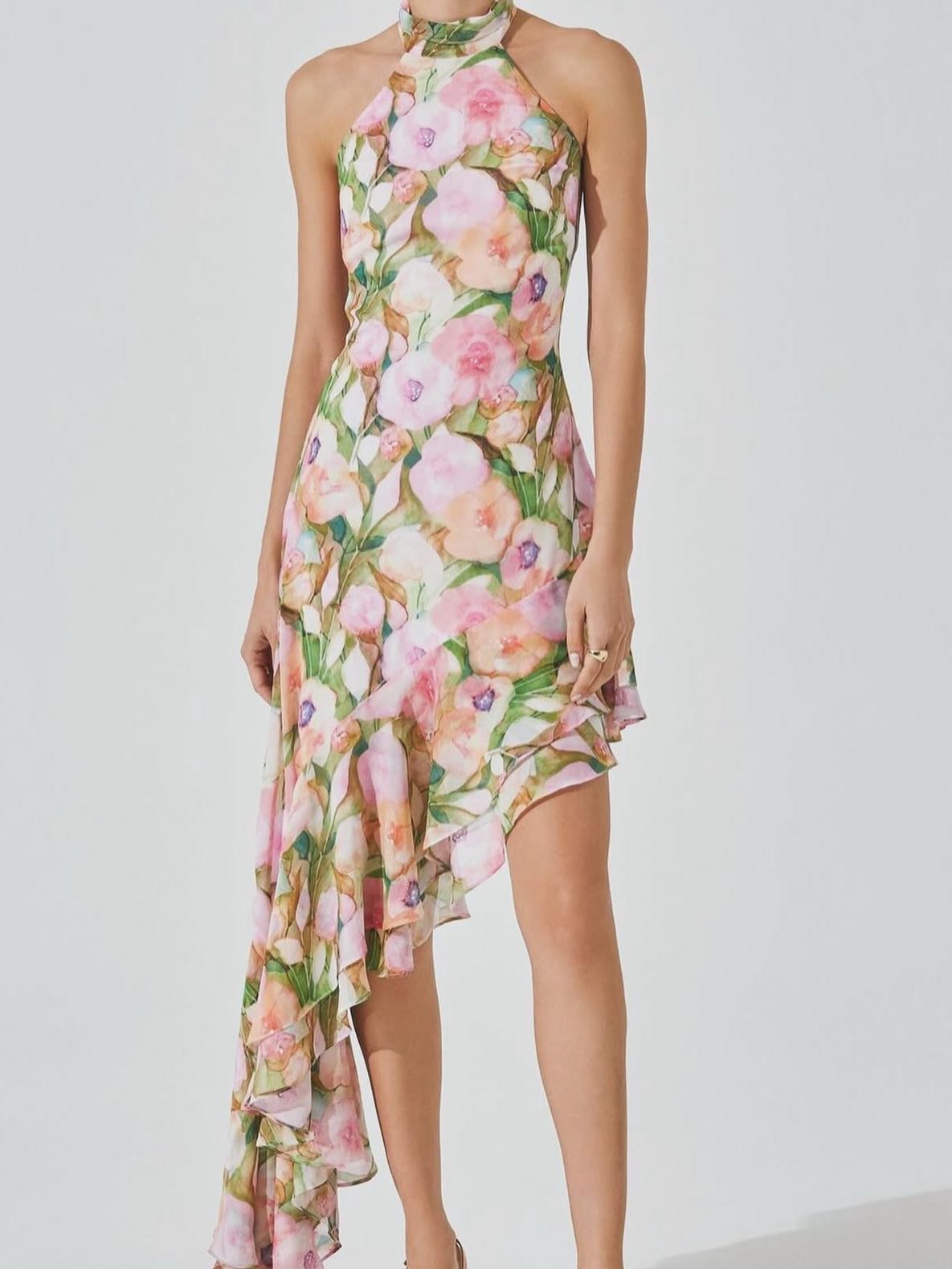 Floral high low dress