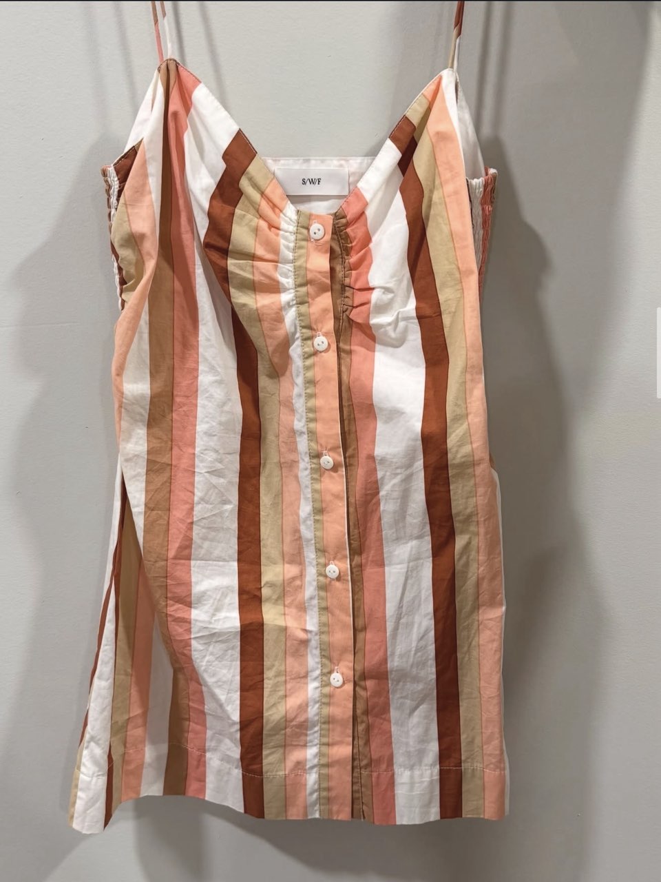 Striped Button-Front Cami Top