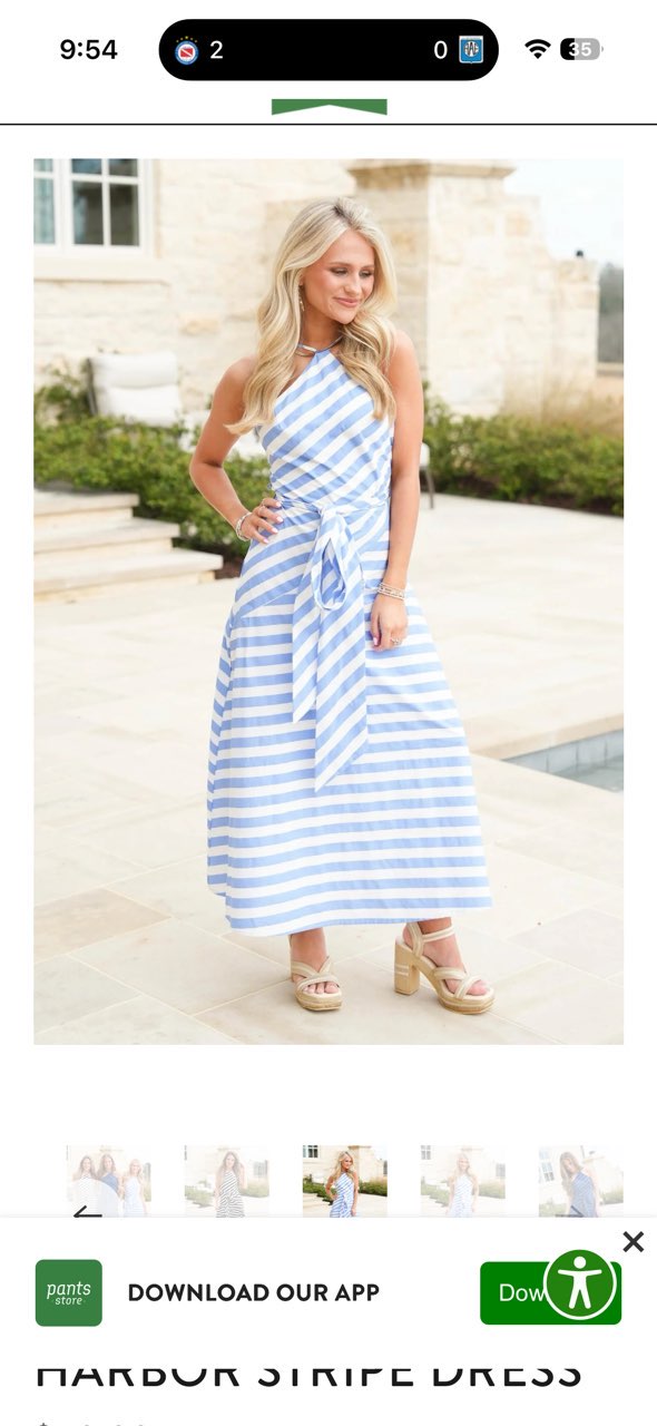 Blue stripe maxi dress