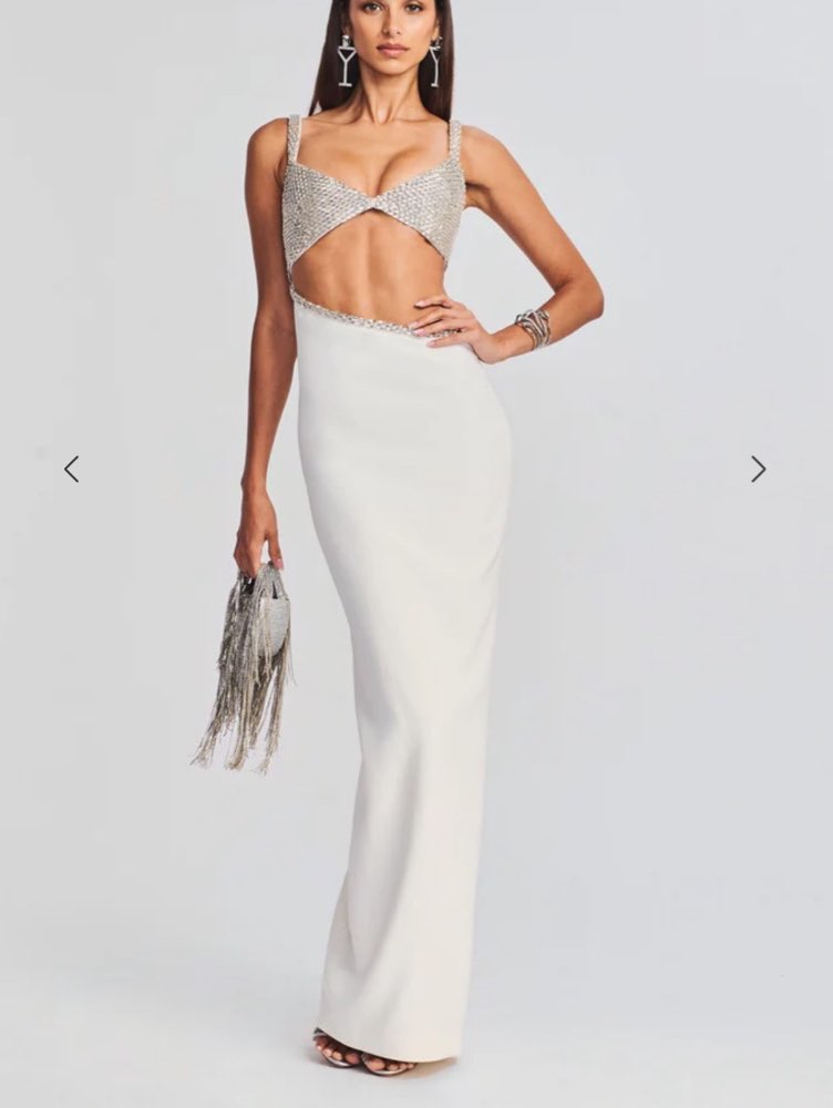 Embellished Cut-Out Maxi Dress