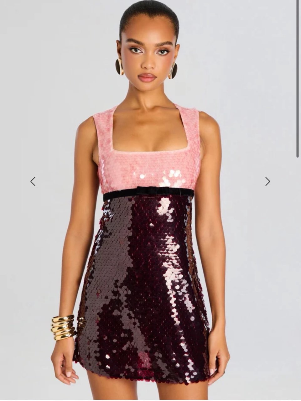 Pink and Burgundy Sequin Mini Dress