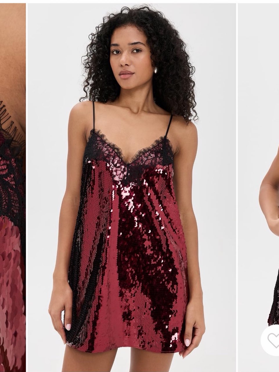 Burgundy Sequin Lace Mini Dress