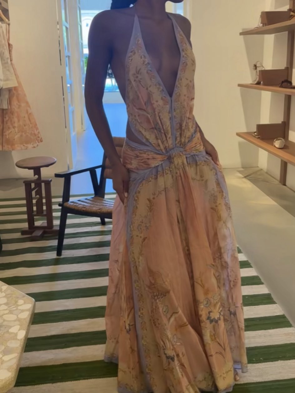 Floral Halter Maxi Dress