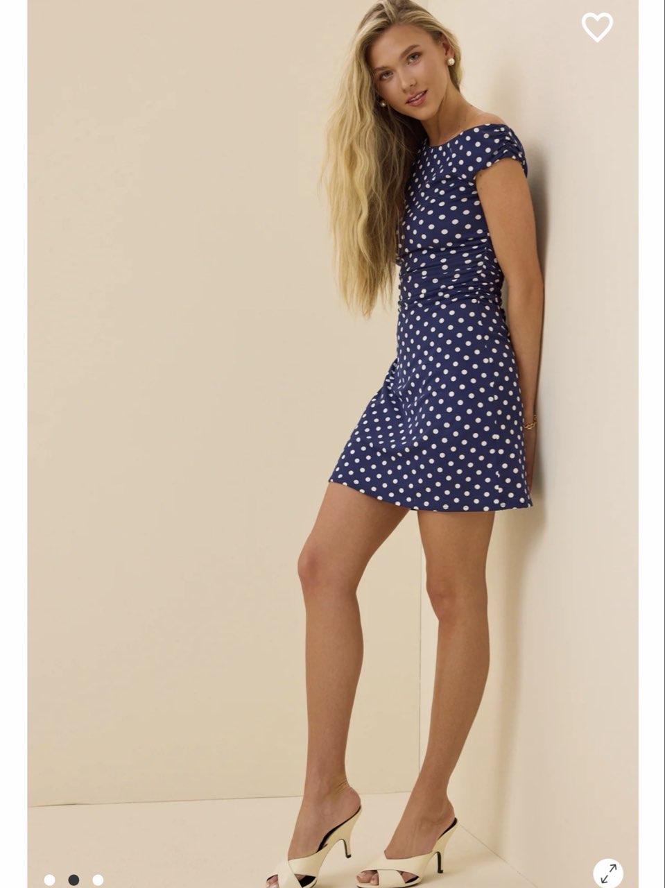 Navy Blue Polka Dot Mini Dress