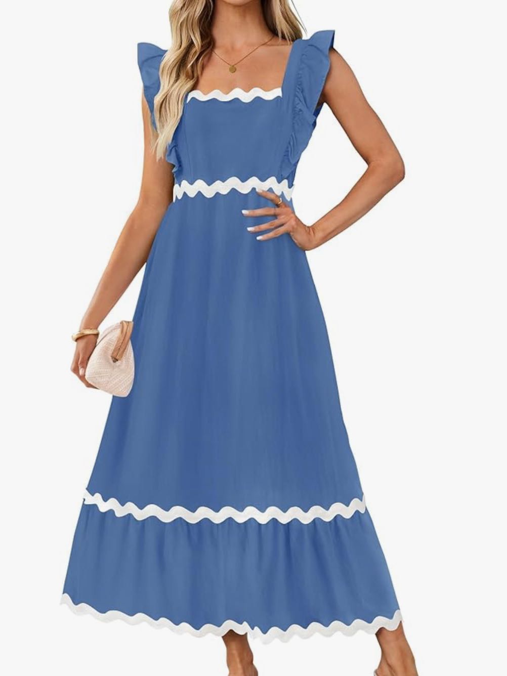 ZESICA Women's Summer Sleeveless Ruffle Dresses
