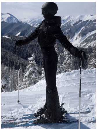Black Quilted Ski Jacket and Flare Pants Set