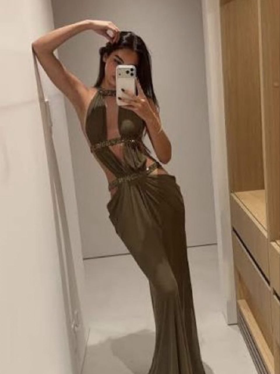 6am jade london Cutout Halter Maxi Dress