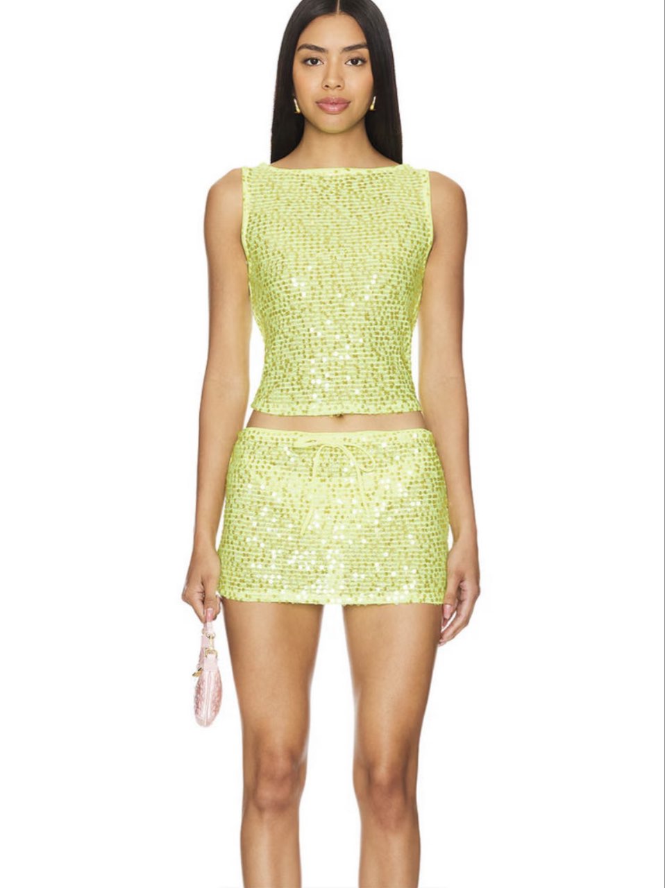 Lime Sequin Two-Piece Set