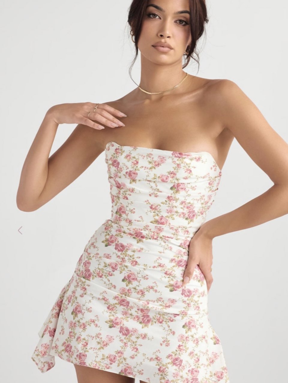 Floral Strapless Mini Dress