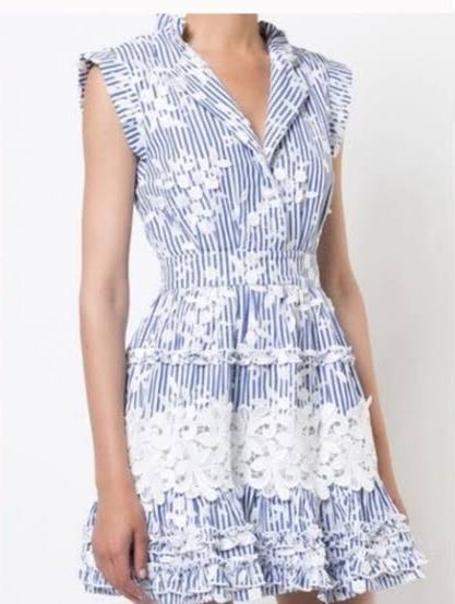 Alexis Blue and White Mini Dress