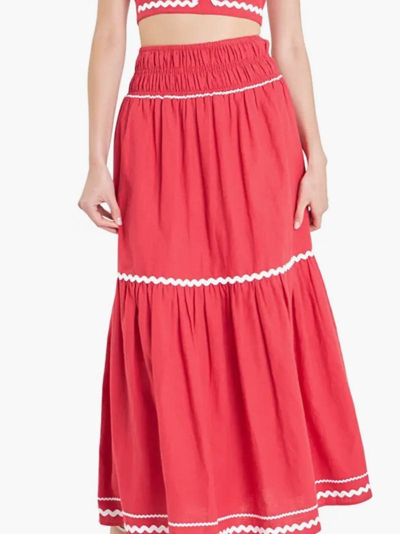 red maxi set