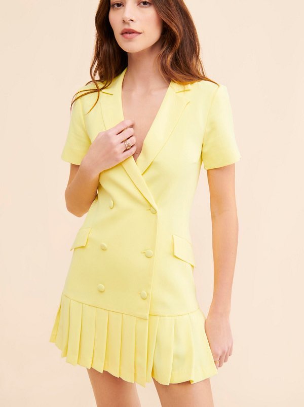 Amanda Uprichard Short Sleeve Mesha Dress