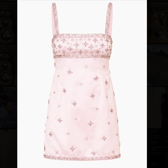 Loveshack Fancy Casslouie Rhinestone Satin Mini Dress