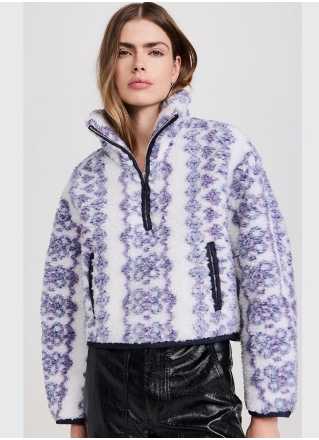 Patterned Fleece Half-Zip Pullover