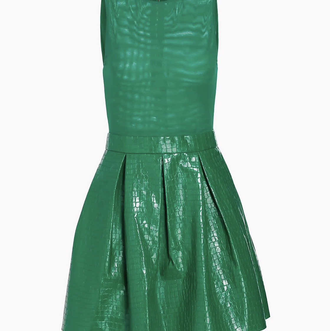 Green Faux Croc Mini Dress