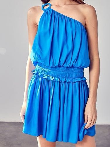Blue One Shoulder Dress