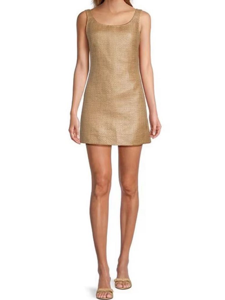 antonio melanio the style bungalow manana scoop neck raffia sleeveless dress