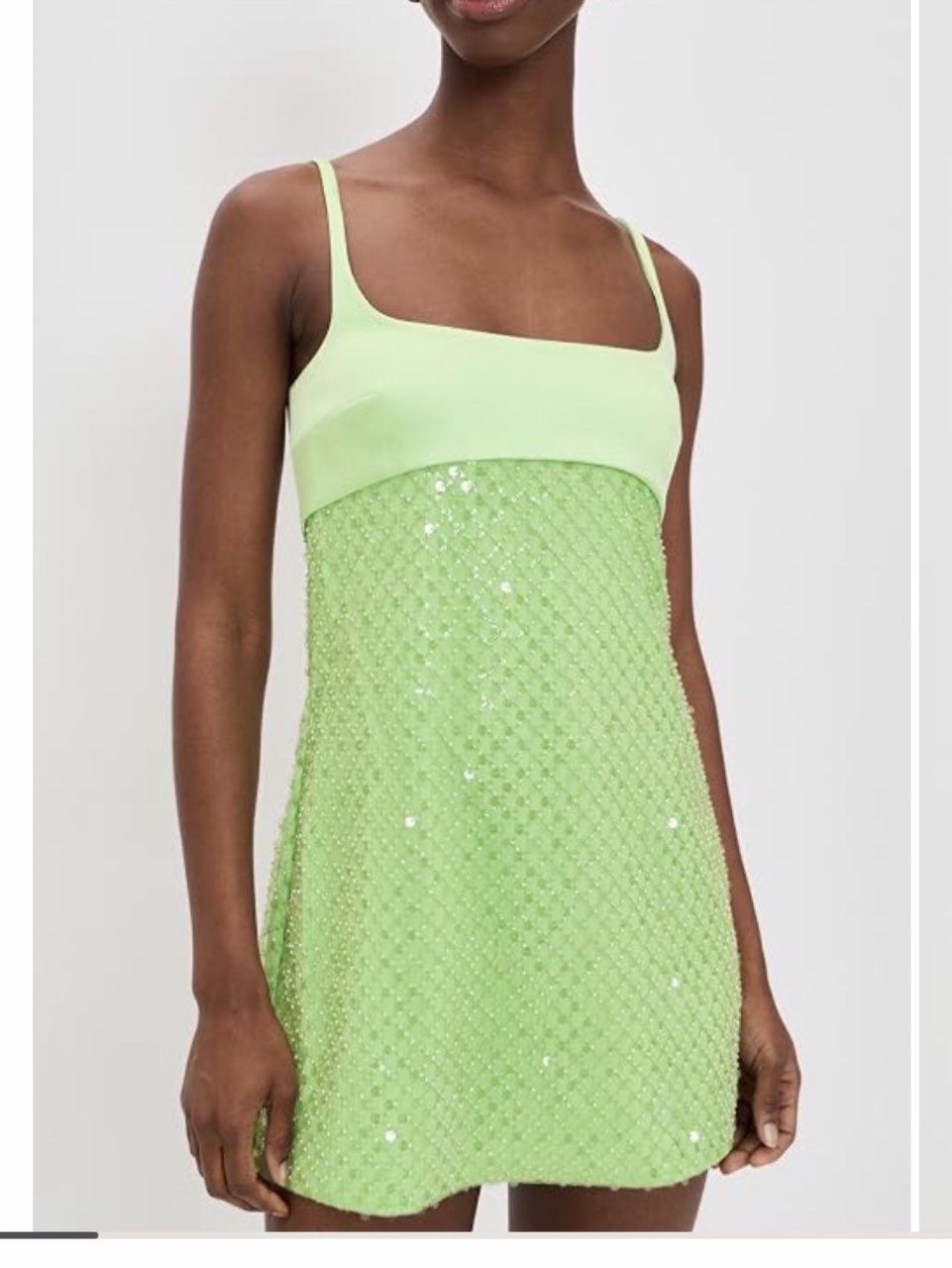 Lime Green Sequin Mini Dress