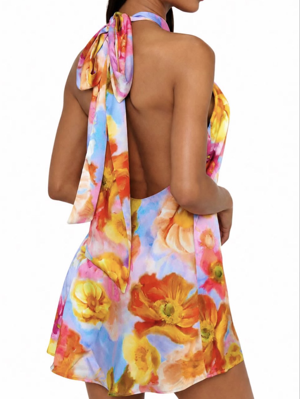 Floral Halter Mini Dress