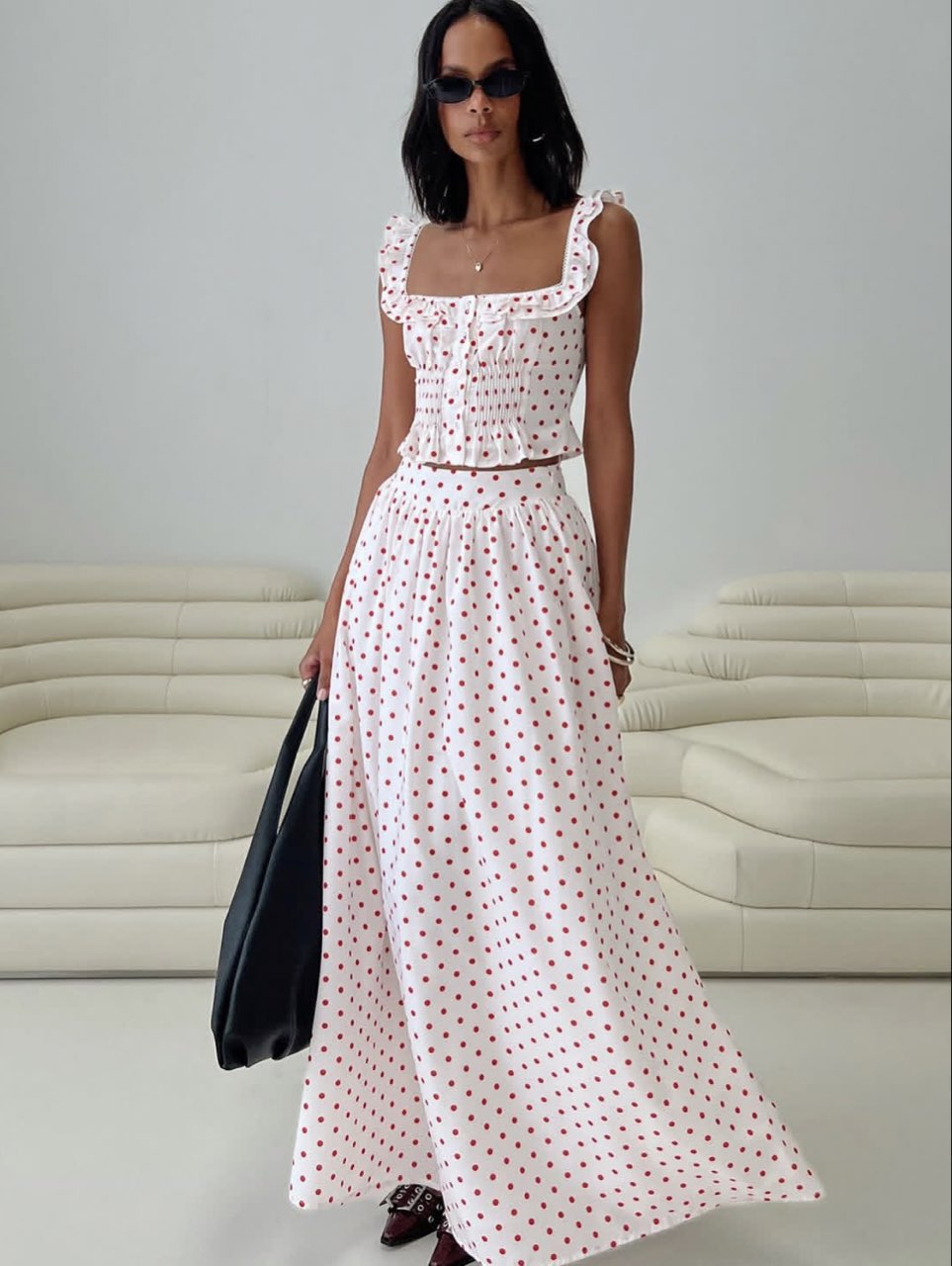 Princess Polly Polka Dot Crop Top and Maxi Skirt Set