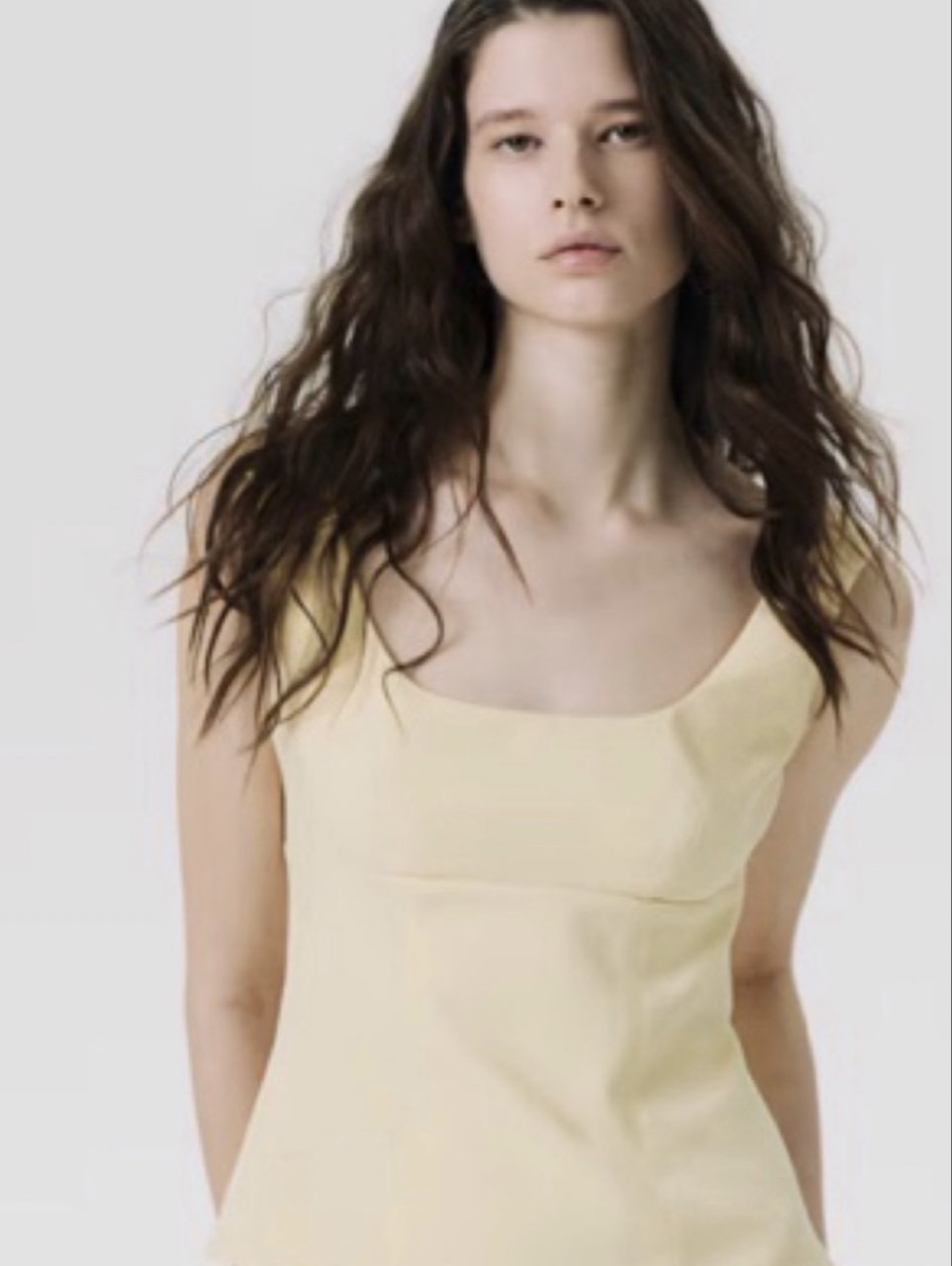 Yellow Square Neck Tank Top