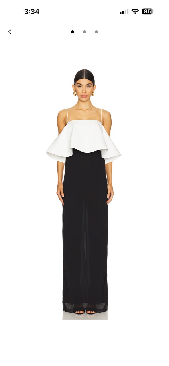 Black and White Ruffled maxi dress
