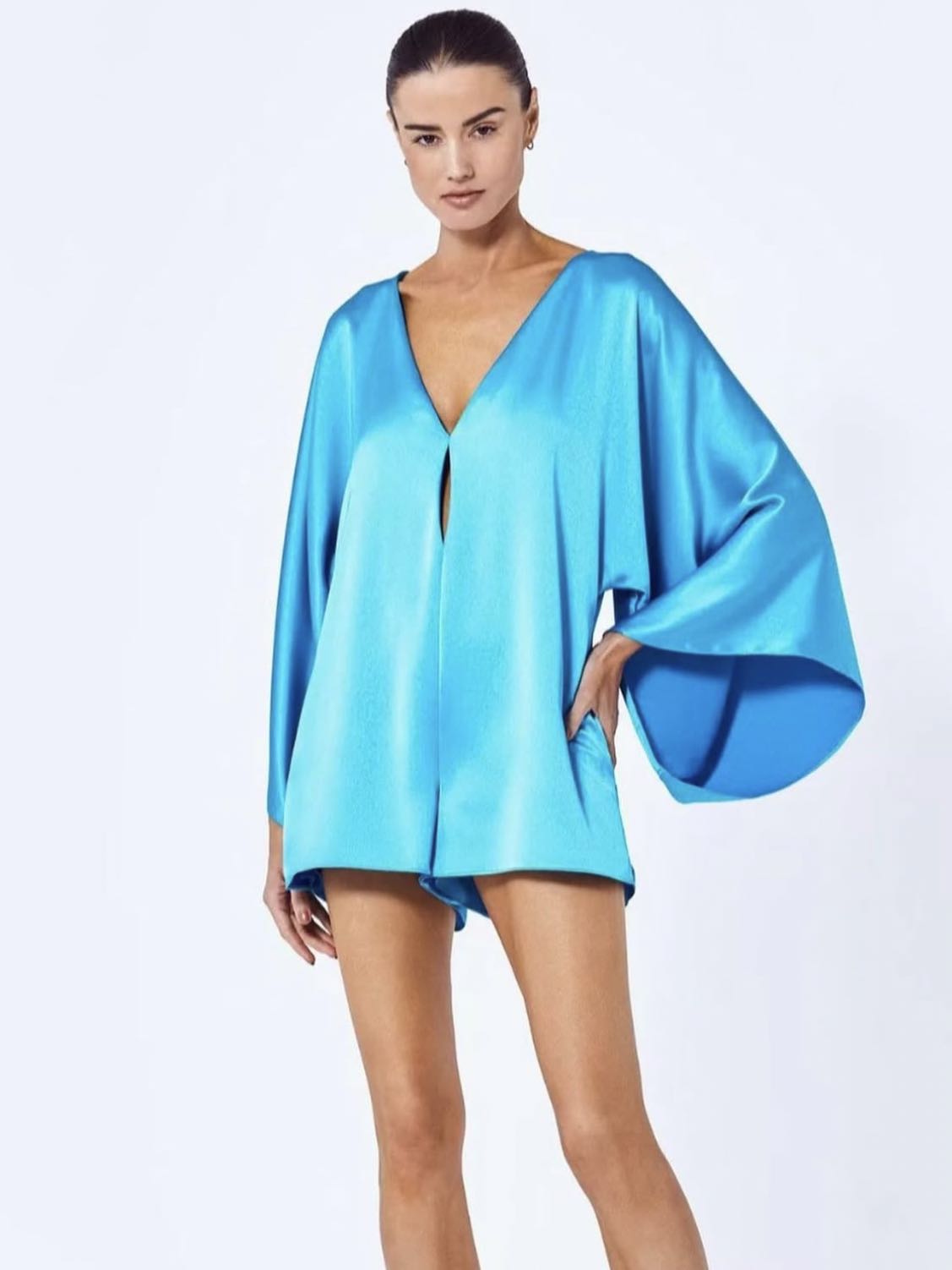 Alexis Blue Silk Romper