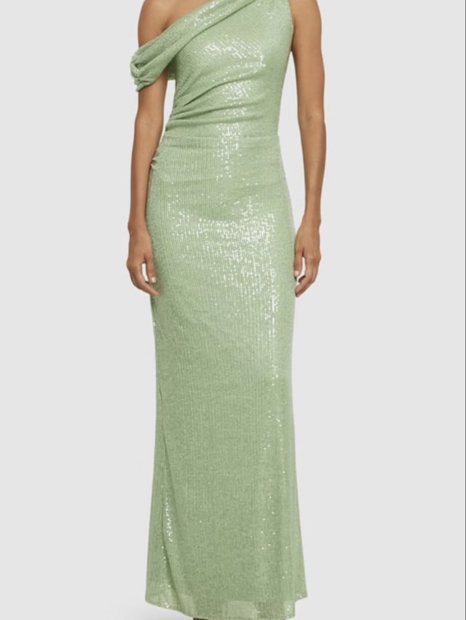 One-Shoulder Sequin Maxi Dress