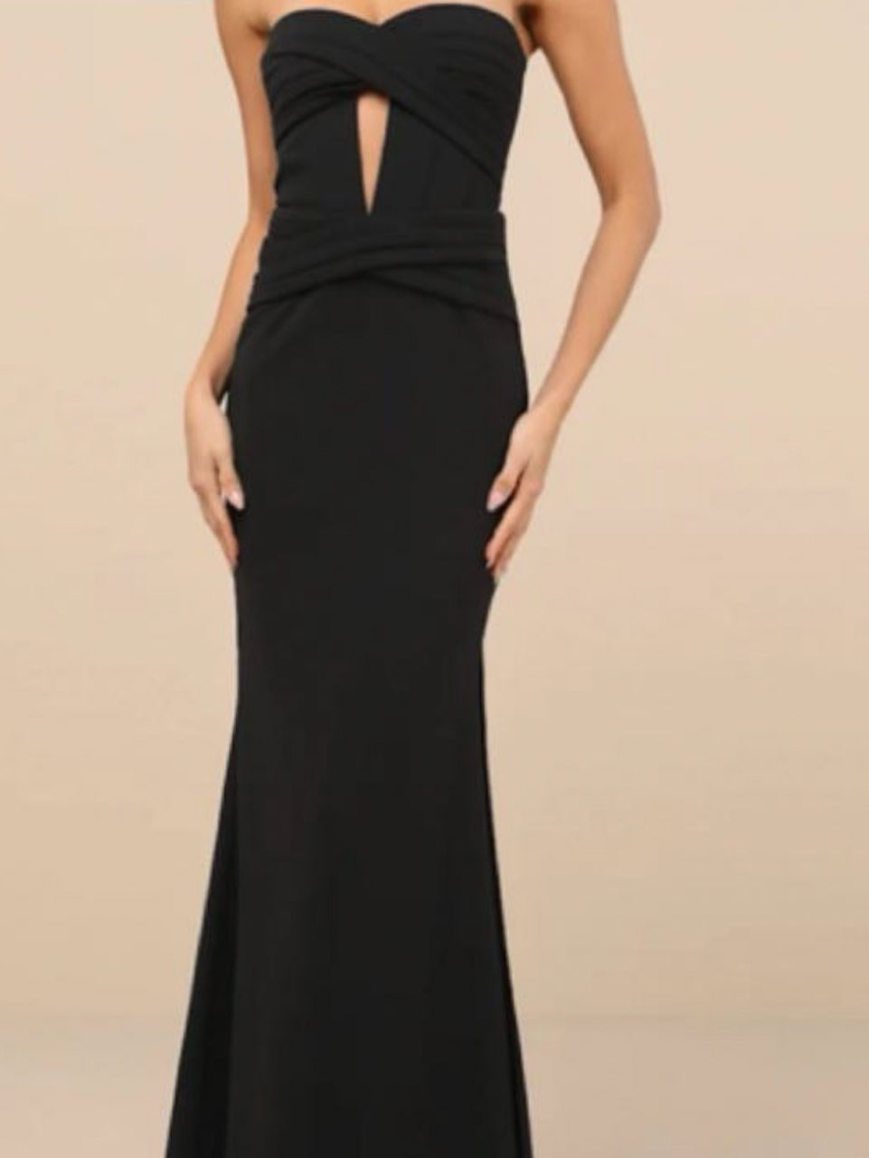 Black Strapless Cutout Mermaid Gown