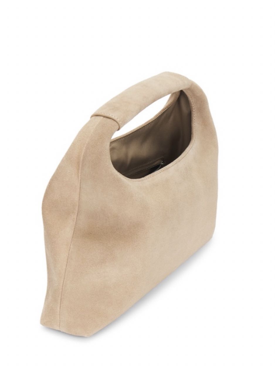 Beige Suede Handle Bag