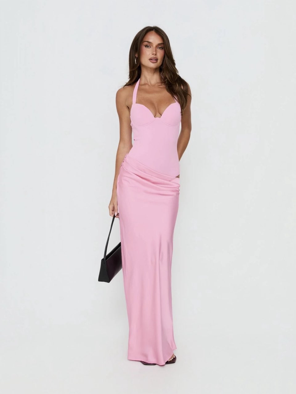 Tayna Draped Maxi Dress Pimk