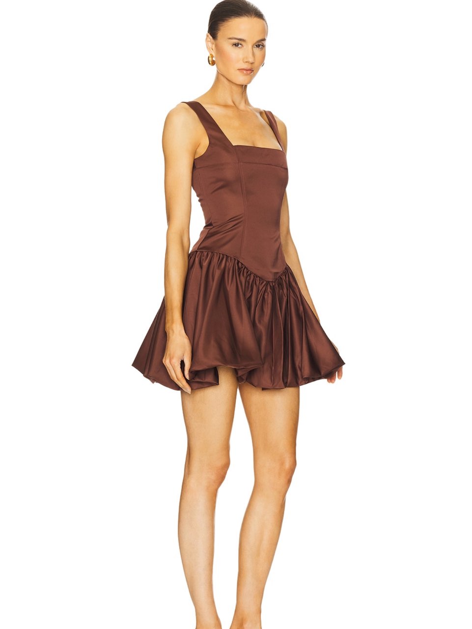 Brown bustier bubble dress