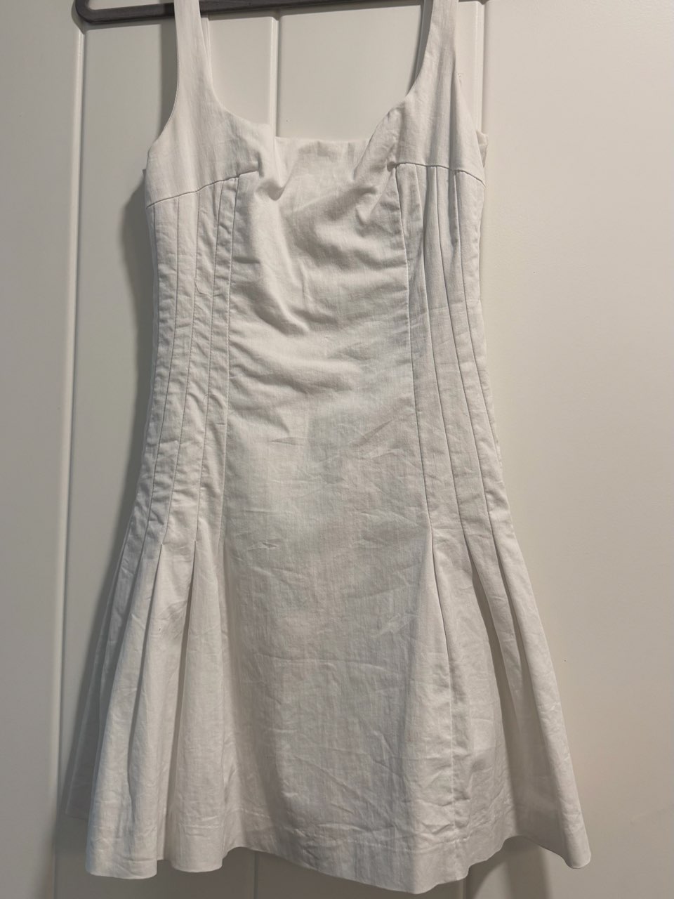 White Square-Neck Mini Dress